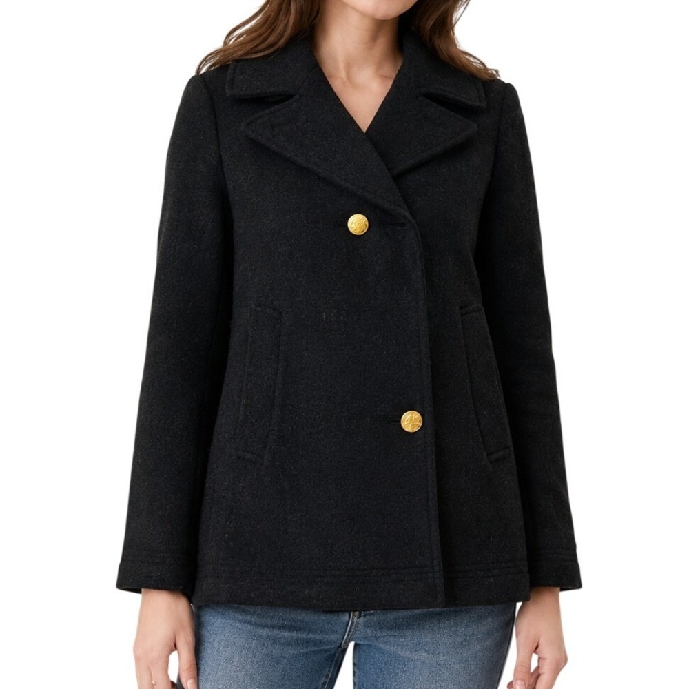 J.Crew Charcoal Gray Stadium Cloth Peacoat Women's 0